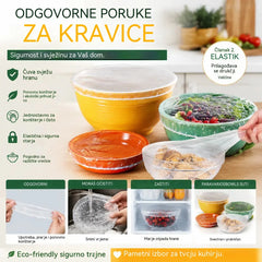 🔥【100 kom】Jednokratne navlake za hranu od materijala prehrambene kvalitete, brzo i jednostavno očuvanje svježine hrane.