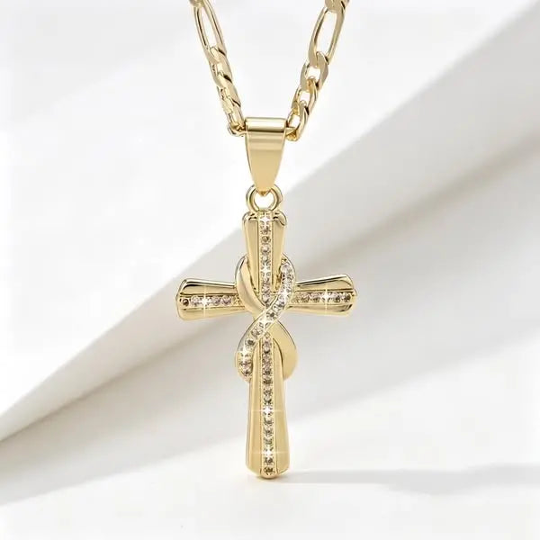 🎀💖Ogrlica s beskonačnim križem i dijamantima od 14 karata