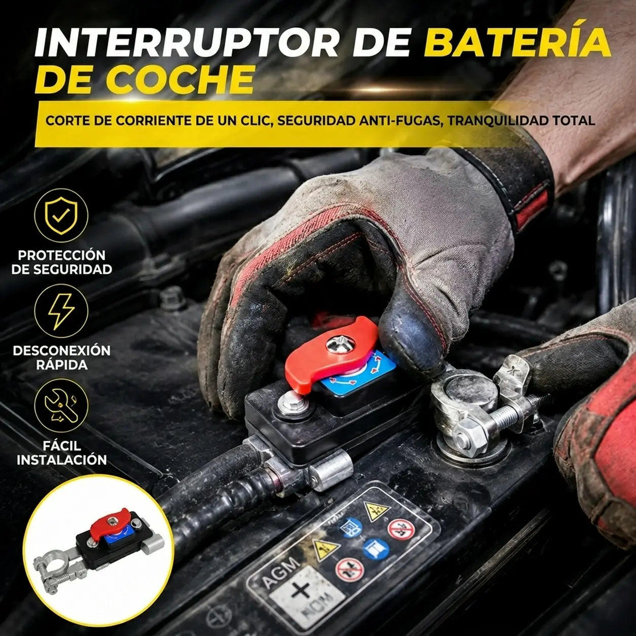 🔋🚗Interruptor de desconexión de la batería del coche
