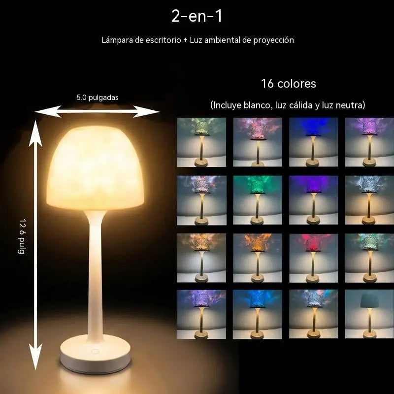 ✨ Lámpara Aurora 2 en 1 con Ondas de Agua y Efecto Océano｜16 Colores, Control Remoto y Ambiente Mágico para Tu Hogar