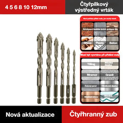 🛠🛠【6 KS 】【4+5+6+8+10+12 mm】Sada vysoce pevných excentrických vrtáků se 6 břity