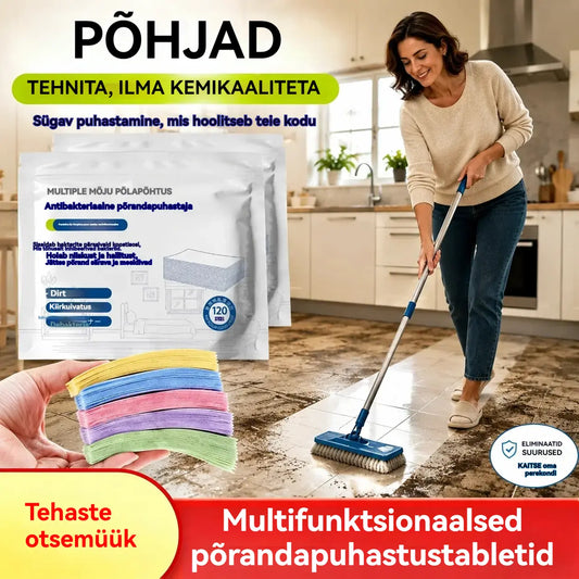 🧹✨ 240 universaalset antibakteriaalset ja desodoreerivat puhastustabletti | Sobib puit-, laminaat-, plaatide ja haagissuvila seinte puhastamiseks