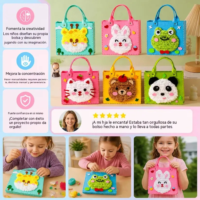 🧸🎨Kit de manualidades para niños: ¡Haz tu propia bolsa de peluche!