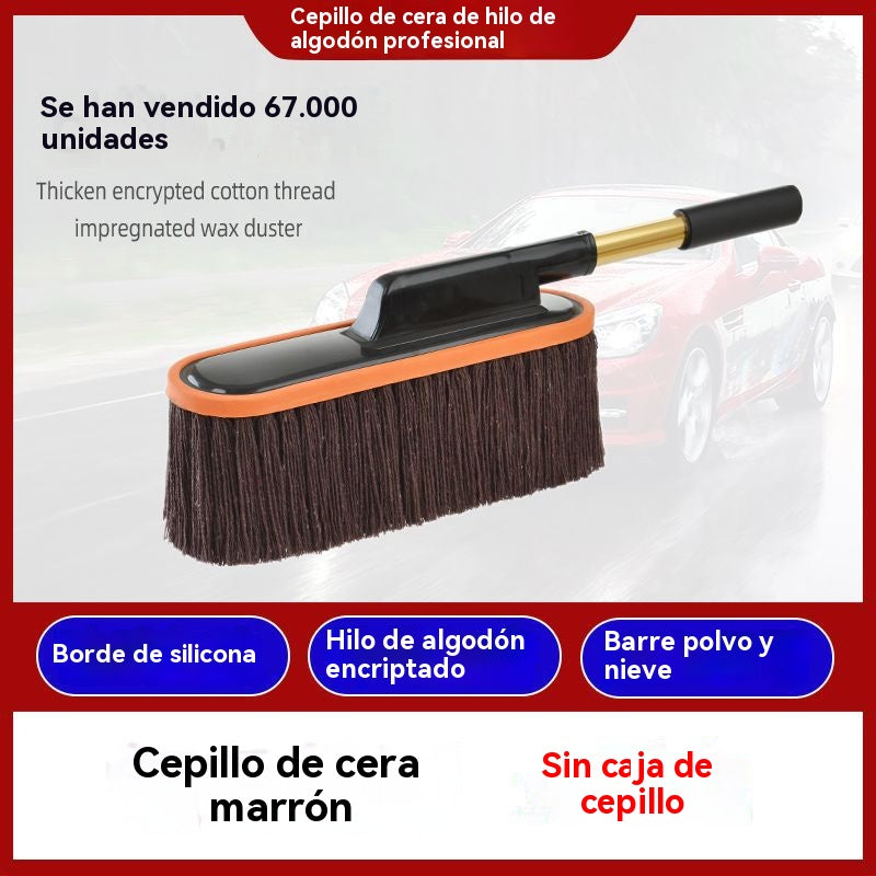 🚗🧹 Cepillo Limpiador Multiusos para Vehículo, Elimina Polvo y Nieve, Cerdas de Algodón Reforzadas