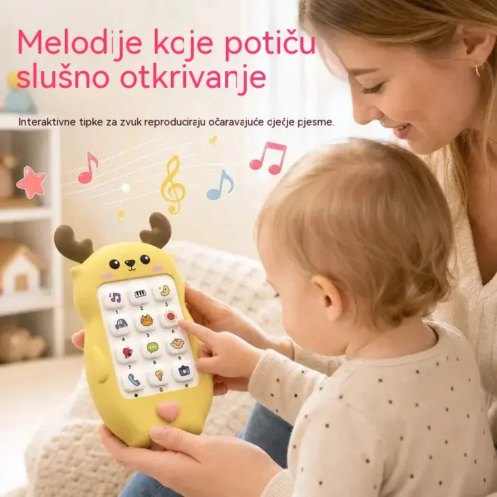 🎁2 za samo 23€🎨 Igračka za bebe u obliku jelena: Dvojezični edukativni pametni telefon dizajniran za malu djecu, s funkcijama glazbe i priče.