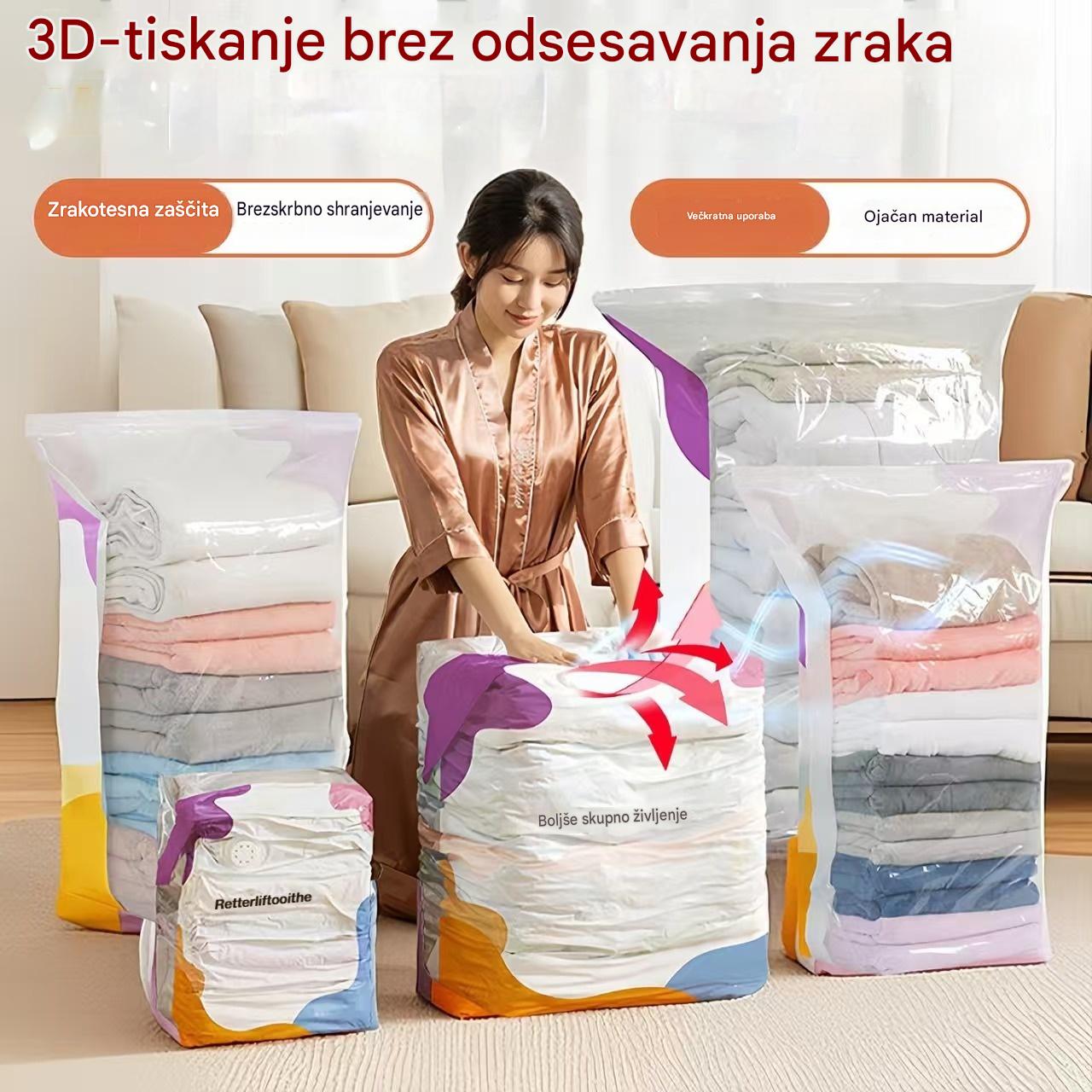 【5-delni komplet】 Velika, stisljiva vakuumska vrečka za shranjevanje: črpalka ni potrebna, neprepustna in idealna za prihranek prostora v kovčkih in doma