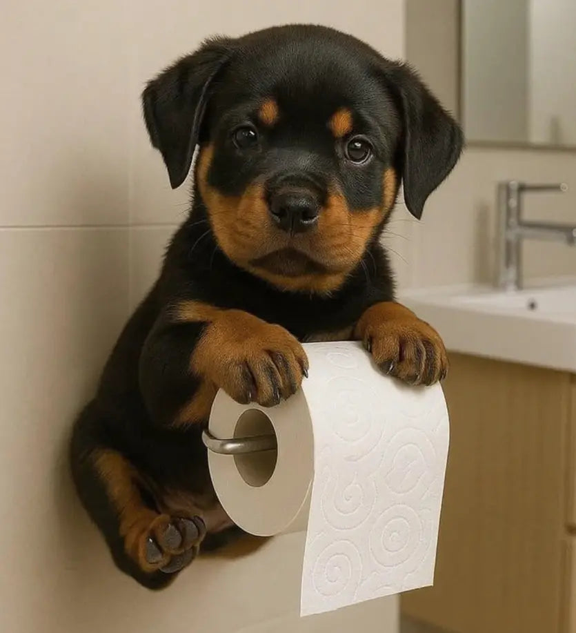 🐕Lindo porta rollo de papel higiénico con temática de cachorro