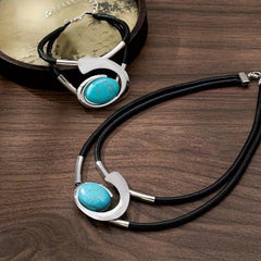 Collar + Pulsera🔥1 juego 26  euros🔥 Conjunto de collar y pulsera de piedras preciosas de estilo bohemio