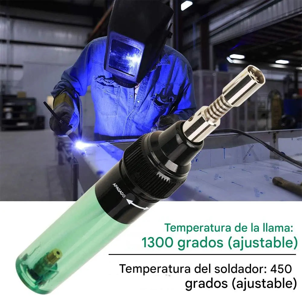 🔥 Soplete de gas 2 en 1: soldador portátil con llama de hasta 1300 °C