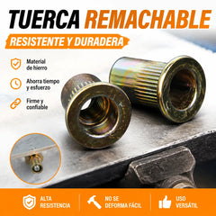 【166 piezas】🏆¡Último día de oferta especial, ahorra un 49%!🛠️Herramientas para remaches roscados, juego de remaches roscados M3, M4, M5, M6 y M8