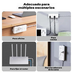 ✨【Paquete de 5 piezas】🥳🔌Nuevo soporte autoadhesivo para regleta de enchufes sin necesidad de taladrar