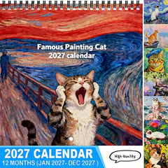 🏆🥳 50% DE DESCUENTO 🗓️🐱 Calendario de emojis de gatos 2027: humor diario y datos curiosos, se puede colgar directamente en la pared ✨