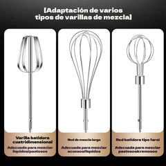 ✨✨Batidora de mano de acero inoxidable con tres velocidades ajustables para hornear y batir mantequilla.