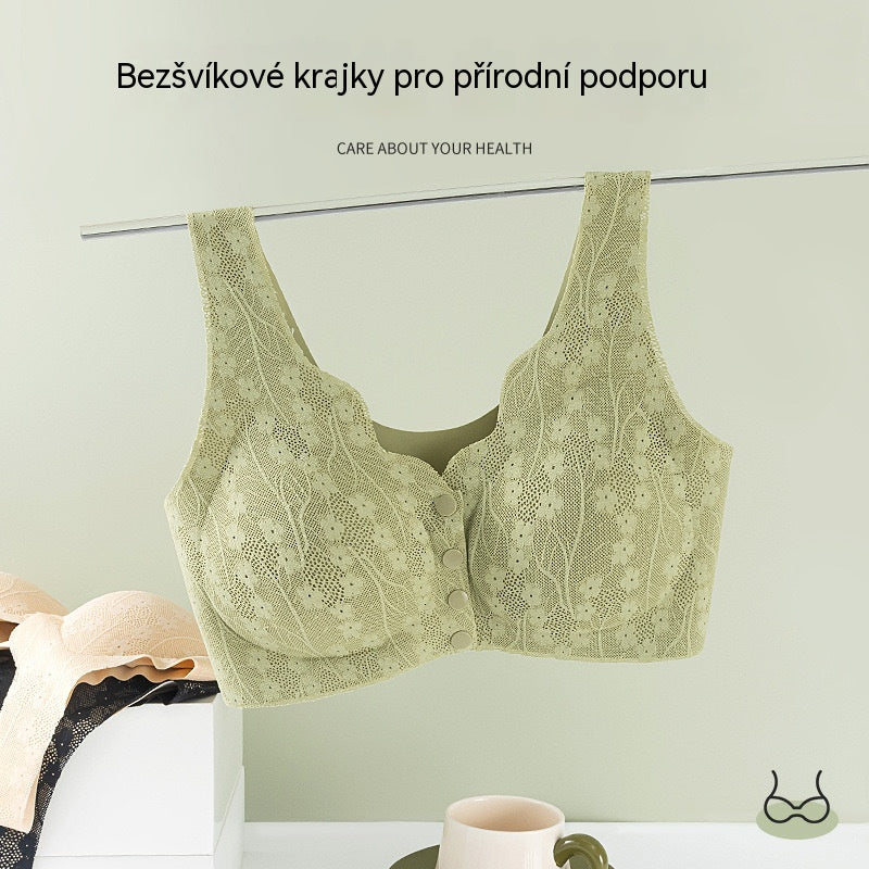 【Balení po 6 ks】(40-100KG)Dámská krajková podprsenka s bezdrátovým otevíráním vpředu [Poslední den - sleva 49 %]