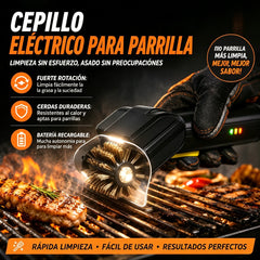 🔋🧹Cepillo eléctrico inalámbrico para limpieza de barbacoas – batería de litio, multifuncional y fácil de usar