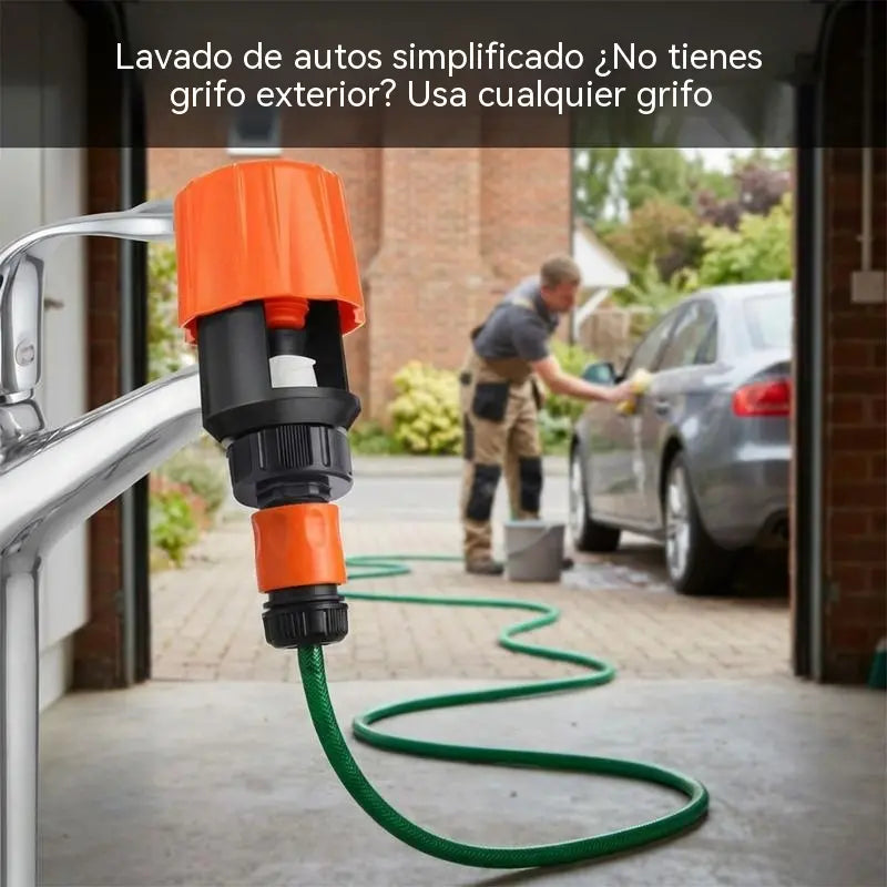 💧 Adaptador Universal para Grifo y Manguera de Jardín｜Convierte Cualquier Grifo en una Conexión de Manguera en Segundos