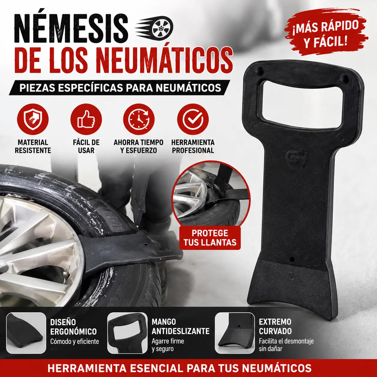 【🔥1 piezas 25 euros】🛠️🚗 Tabla para desmontar neumáticos de coche, utilizada para la instalación/desmontaje de neumáticos.