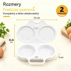 Hrniec na vajíčka do mikrovlnky: dvojitý, nepriľnavý a ľahko sa čistí.