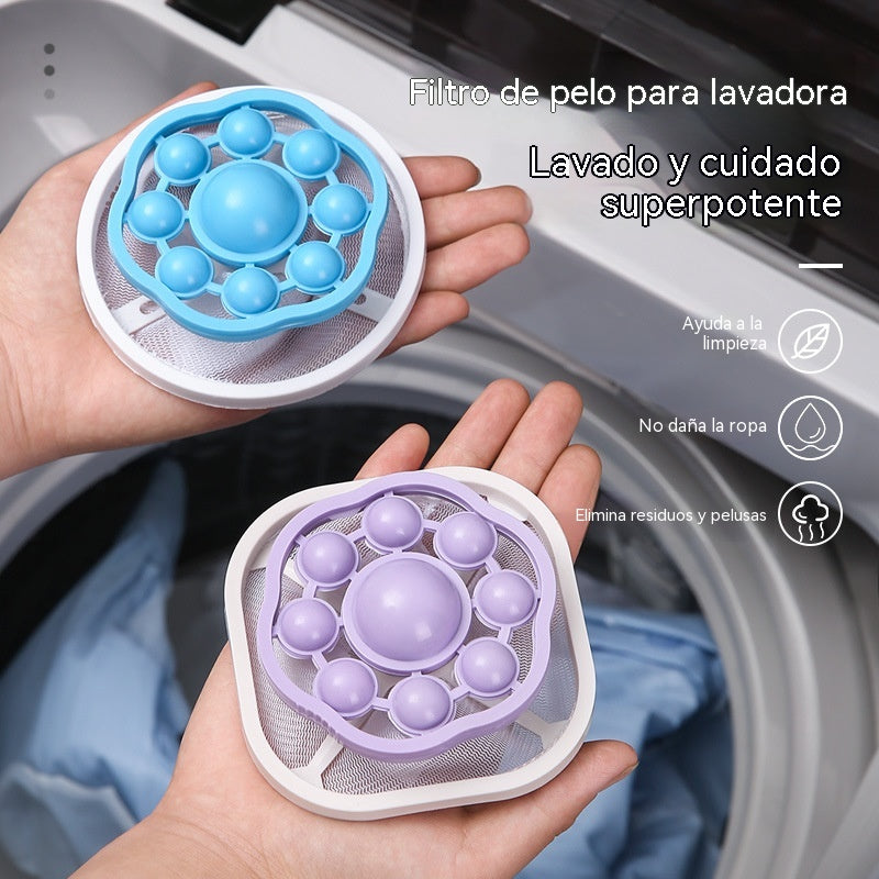 🌀6 piezas 25€✨ Filtro Flotante para Lavadora – Atrapa Pelusas, Cabellos y Pelos de Mascota en Cada Lavado 🧺
