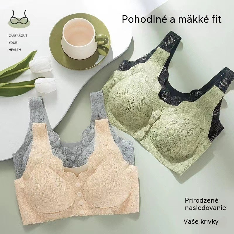 【Paquete de 4】Sujetador inalámbrico con botón delantero para mujer【40-100kg】