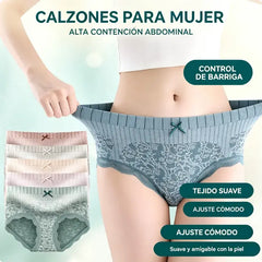✨🔥Oferta por tiempo limitado🔥Bragas de cintura alta antibacterianas que absorben la humedad para mujer