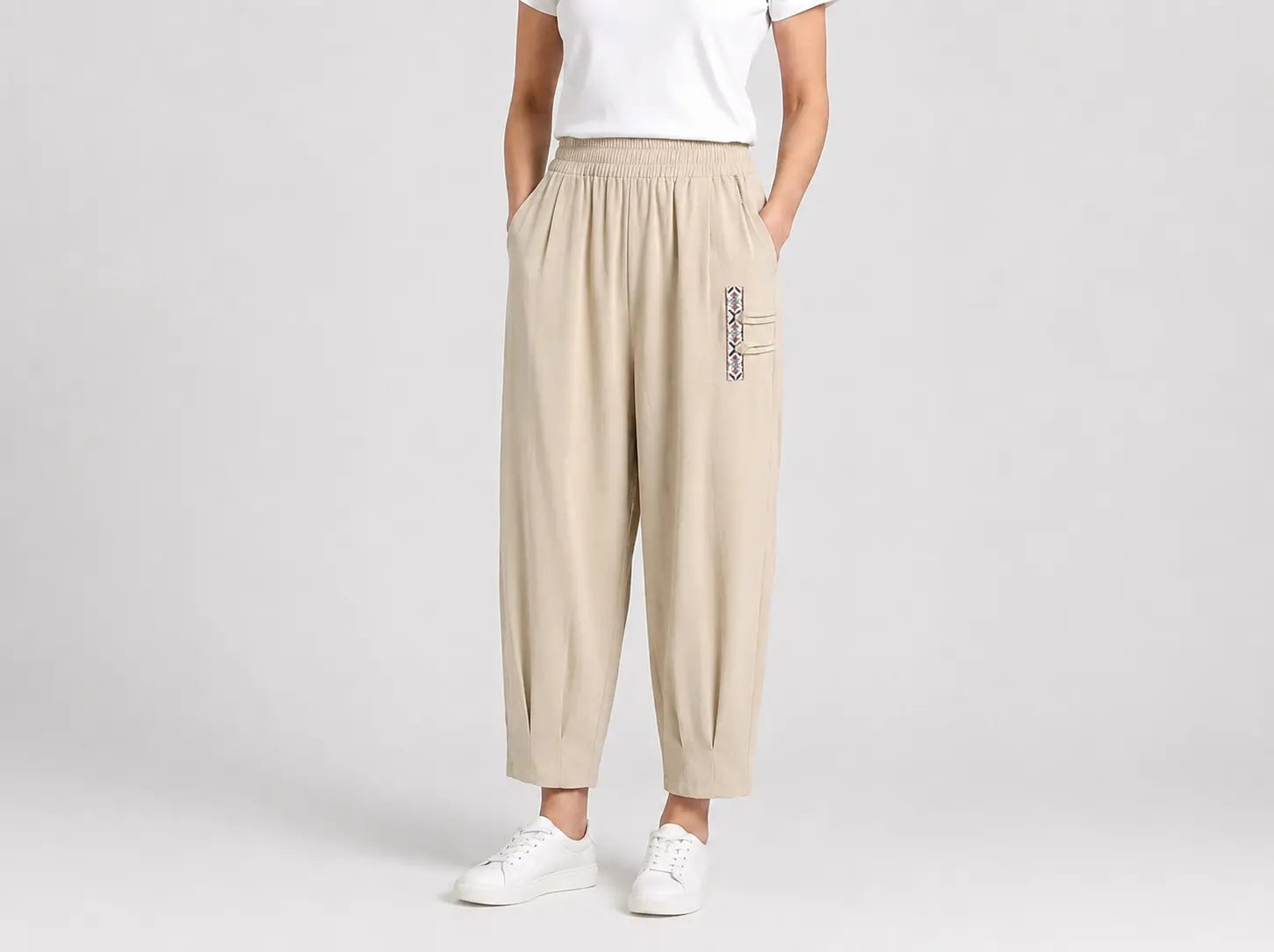 🔥【M–4XL】 👖 Ľahké a priedušné letné bavlneno-ľanové nohavice – moderné ležérne nohavice po členky.