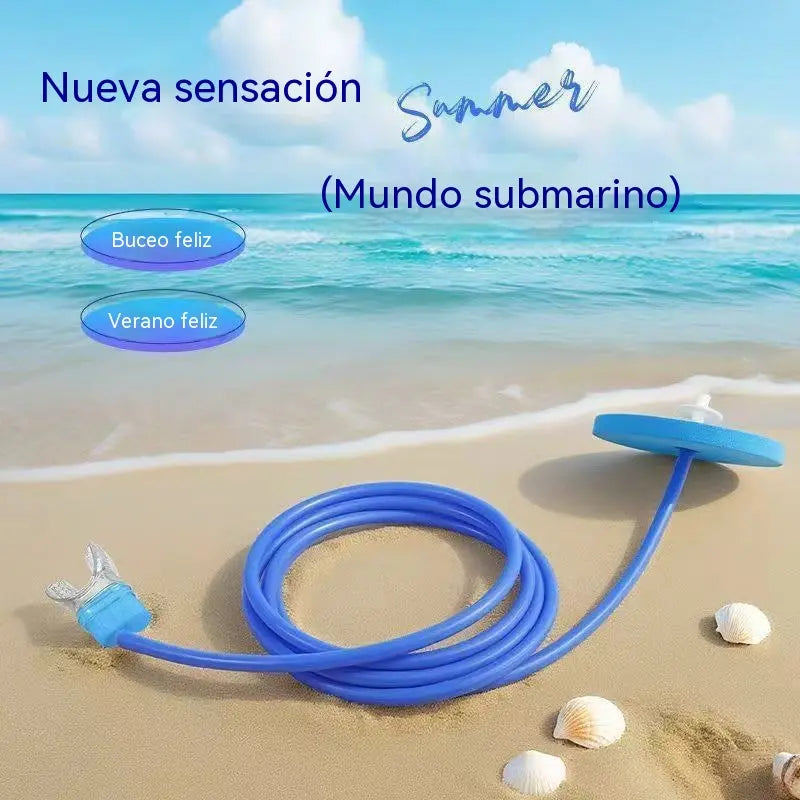 🏖️Un aparato respiratorio portátil para buceo con válvula de respiración de silicona a prueba de fugas, un elemento esencial para la práctica subacuática y el entrenamiento de suministro de oxígeno en aguas profundas.