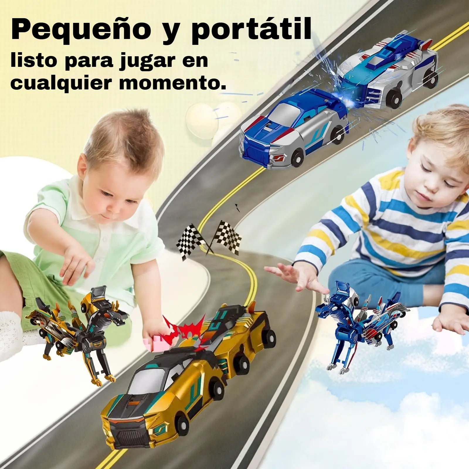 🦄🏎️ Coche Transformable 2 en 1: ¡De Carrera a Pegaso!