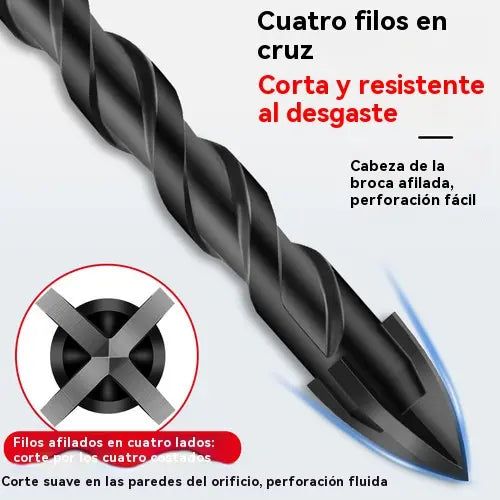 🔥Broca de cuatro filos de aleación de cerámica con mango hexagonal antideslizante ✅perforación de placas vitrificadas ✅placas ✅aleación de vidrio