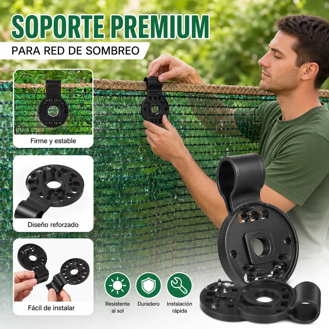 50 piezas🌿 Clips para Malla de Sombra｜Fijación Rápida y Segura para Invernaderos, Jardines y Cultivos