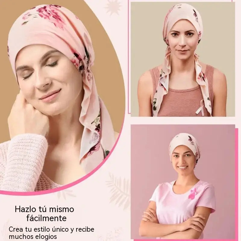 👒 ¡50% DE DESCUENTO POR TIEMPO LIMITADO! ✨ Turbante con estampado floral para mujer, preanudado – Suave, elástico y versátil 🌸