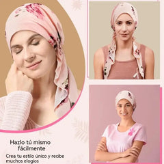 👒 ¡50% DE DESCUENTO POR TIEMPO LIMITADO! ✨ Turbante con estampado floral para mujer, preanudado – Suave, elástico y versátil 🌸