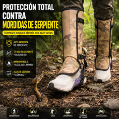 🏕️✅ Calentadores de piernas impermeables para senderismo al aire libre, protección contra mordeduras de serpiente, adecuados para senderismo y aventura al aire libre.
