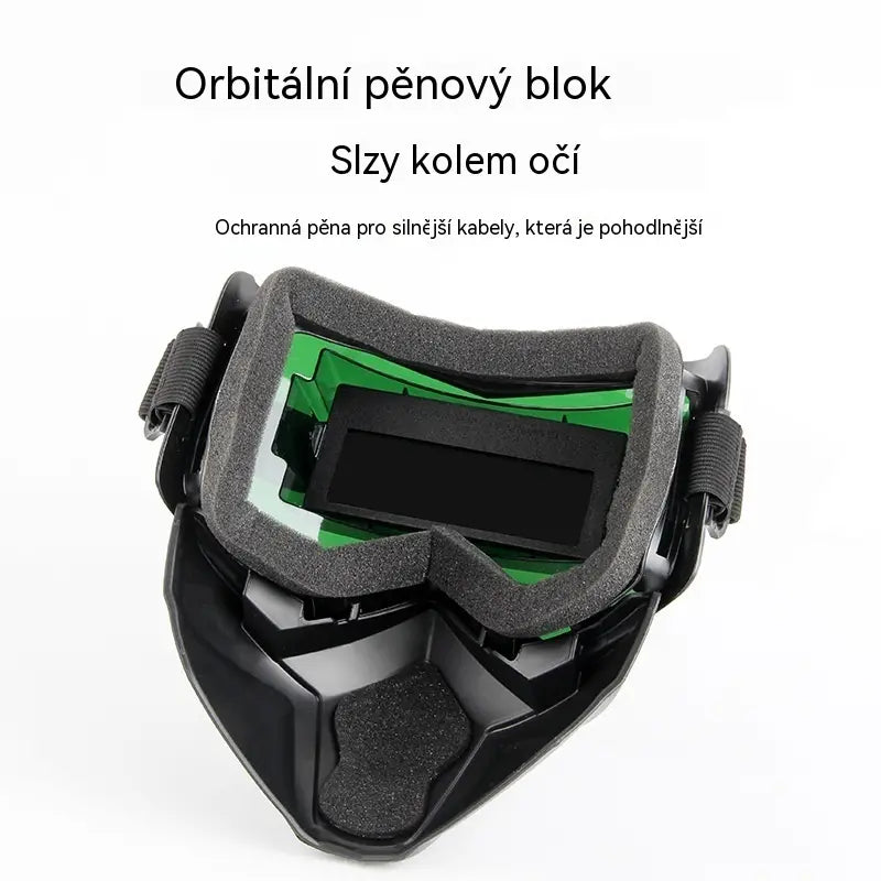 Plně automatická svářečská kukla s přepínáním světel a ochrannou maskou na hlavu pro svářeče