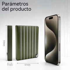 🎖️✨Tarjetero con protección RFID antirrobo, tarjetero metálico, elegante y ligero.