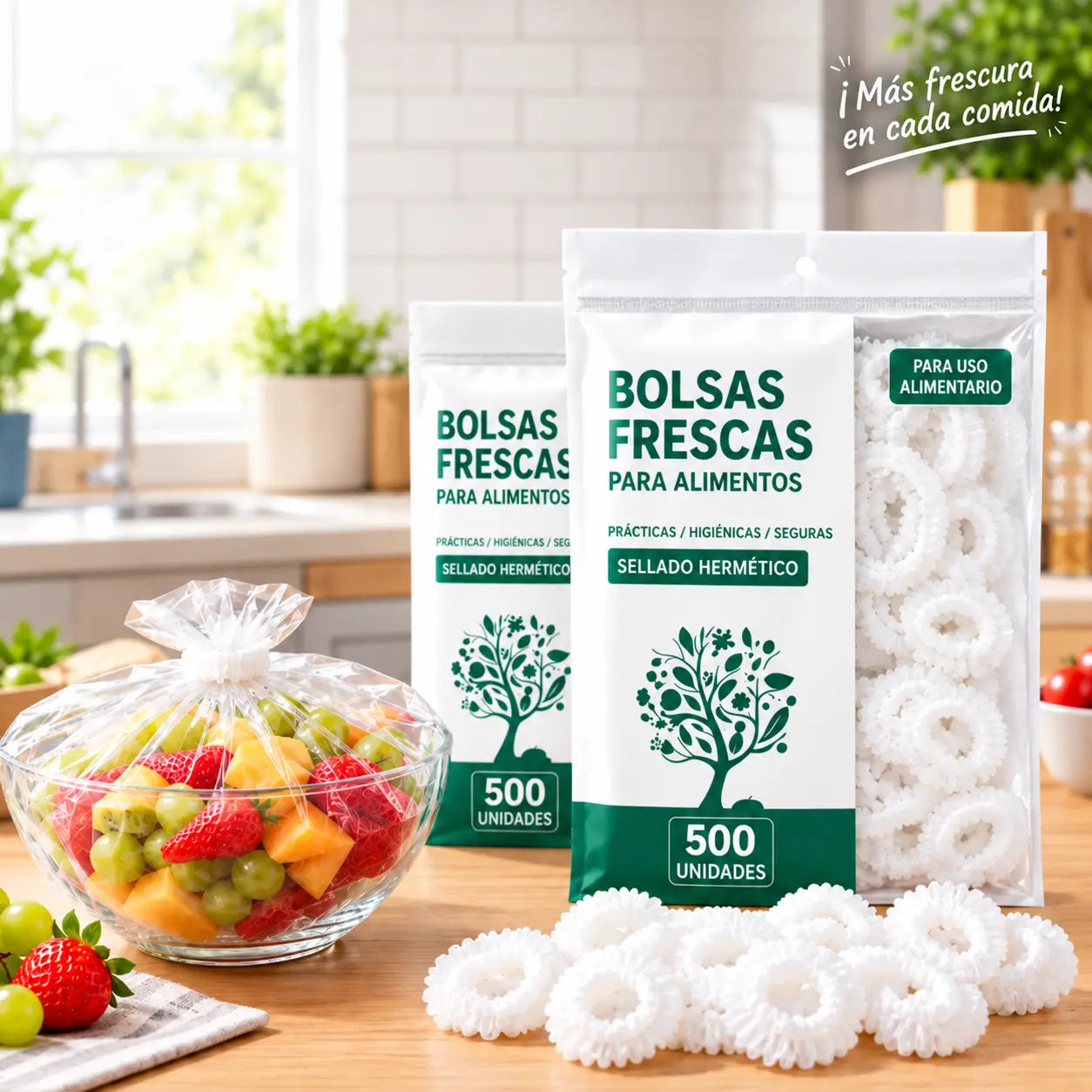 🔥【Oferta especial de último día: 50% de descuento】✨500 envoltorios de plástico reutilizables y flexibles aptos para alimentos