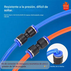 【40 piezas】 Kit de accesorios para manguera neumática de aire de 1/4” con conexión rápida por presión