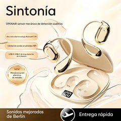 🔋Auriculares inalámbricos Bluetooth sin almohadilla integrada, con gancho para la oreja y conducción ósea🎙️🎧
