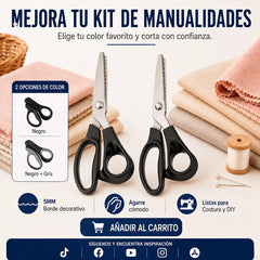 ✂️【Compra 1 y llévate 1 gratis】 🧵 Corta varias capas sin fatiga en las manos: tijeras de zig-zag de acero inoxidable de alta calidad. Diseño ergonómico con empuñadura suave. Envío gratuito al Reino Unido.