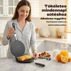 🔥 Sokoldalú tapadásmentes serpenyő: tökéletes palacsinta, steak és fagylalttölcsér készítéséhez! 🥞🥩🍦