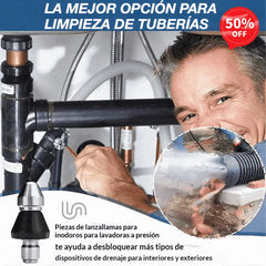 👍【Compra 1 y llévate 1 gratis】🧰Potente boquilla de alta presión, desatascador de tuberías