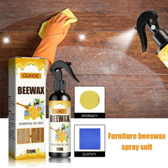 【120 ml + szivacs + kendő】Természetes mikromolekuláris méhviasz spray bútorok ápolásához, padló karbantartásához és polírozásához.
