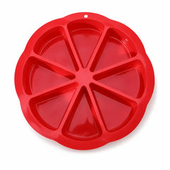 🍰 Molde triangular de silicona de 8 cavidades – 23 cm de diámetro, fácil de desmoldar, disponible en 3 colores. ¡Perfecto para preparar postres individuales! ✨🎂
