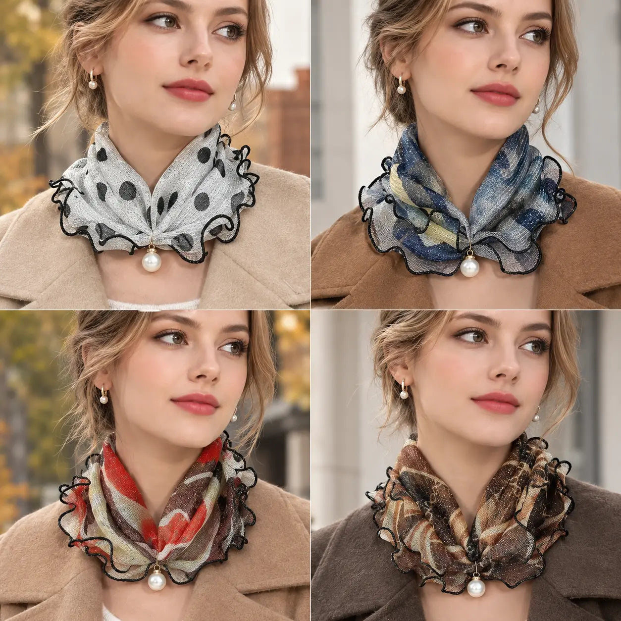 🔥4 piezas🔥Novedad para otoño e invierno🔥Collar de piel sintética cálido, moderno y versátil