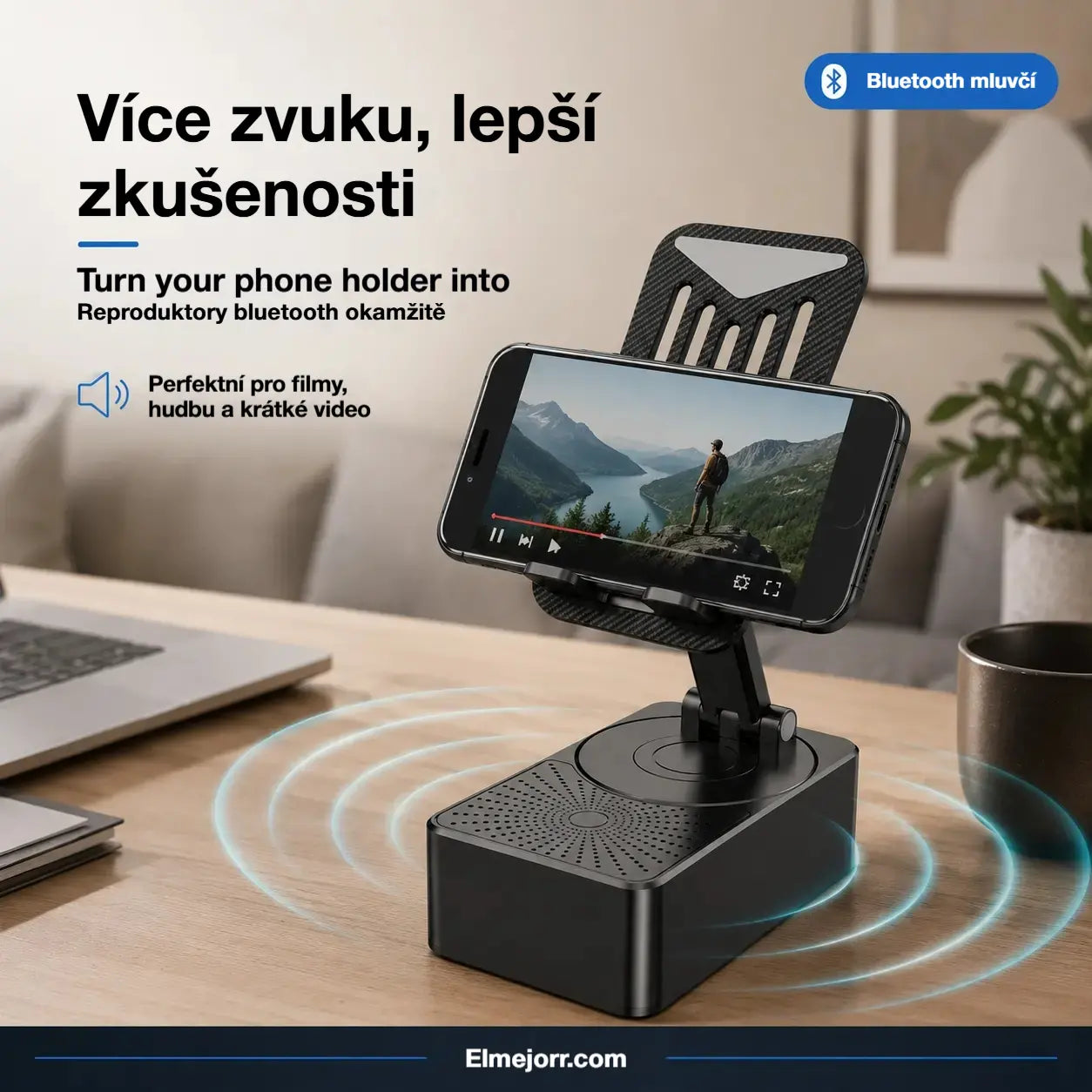 🔥 3 v 1: Bluetooth reproduktor + nabíječka + 360° stojánek na mobilní telefon 📱🔊⚡