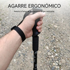 Bastón de trekking ajustable de aleación de aluminio: duradero, con absorción de impactos y ligero