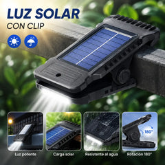 Lámpara solar de exterior con pinza para el hogar, aplique solar de pared impermeable, iluminación automática con sensor de movimiento.