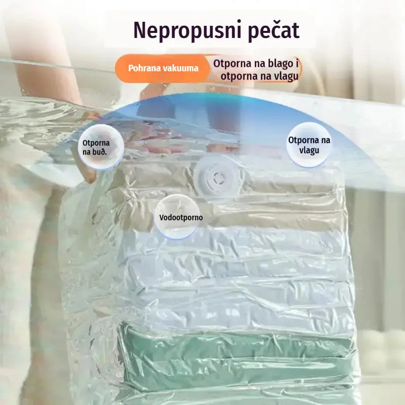 ✨🗃️ Set od 5 dijelova 💨 Velike kompresibilne vrećice za pohranu: Nije potrebna zračna pumpa, nepropusne, idealne za uštedu prostora u koferu i kod kuće ✈️