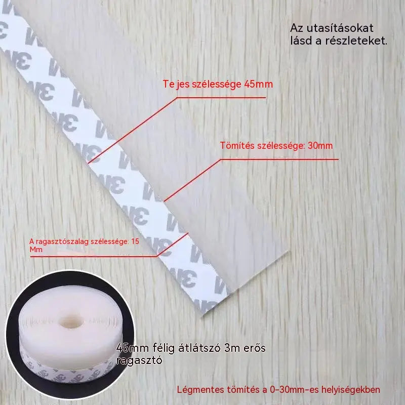 🚪 PVC ajtó alsó tömítőszalag – Por- és huzatálló