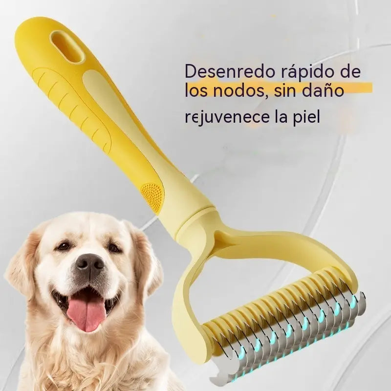 🐶【🔥2 piezas 24 euros】🧹 Cepillo autolimpiante de doble cara para mascotas: elimina el pelo muerto y reduce la caída del pelo en perros y gatos.
